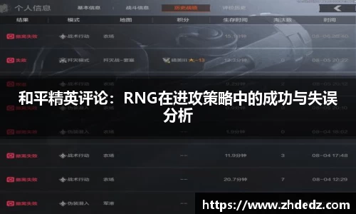 和平精英评论：RNG在进攻策略中的成功与失误分析